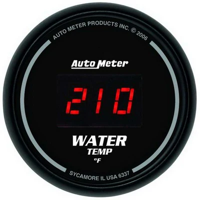 Autometer 6337 Digital Sport Comp 2-1/16” Water Temperature Gauge, Electrical