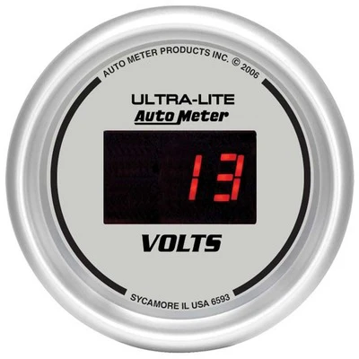 Autometer 6593 Ultra-Lite Digital 2-1/16” Voltmeter Gauge, Electrical