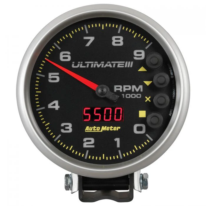 Autometer 6887 Ultimate III 5” Pedestal Tachometer 9,000 RPM