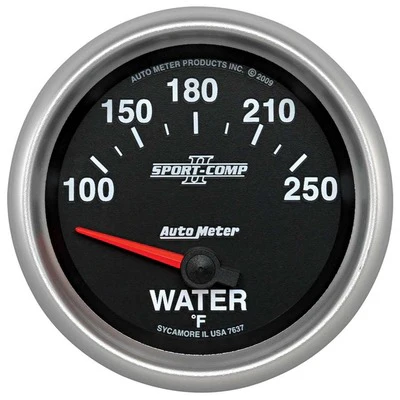 Autometer 7637 Sport-Comp II 2-5/8” Water Temperature Gauge, Electrical