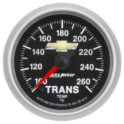 Autometer 880448 Chevy Gold Bowtie 2-1/16” Transmission Temperature Gauge, Digital Stepper Motor