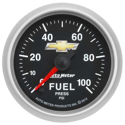Autometer 880449 Chevy Gold Bowtie 2-1/16” Fuel Pressure Gauge, Digital Stepper Motor