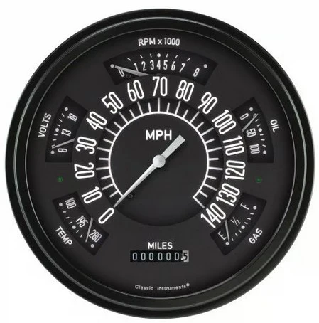 Classic Instruments FT61B 1961-1966 Ford F-100/F-250/F-350 Truck Black Gauge Package
