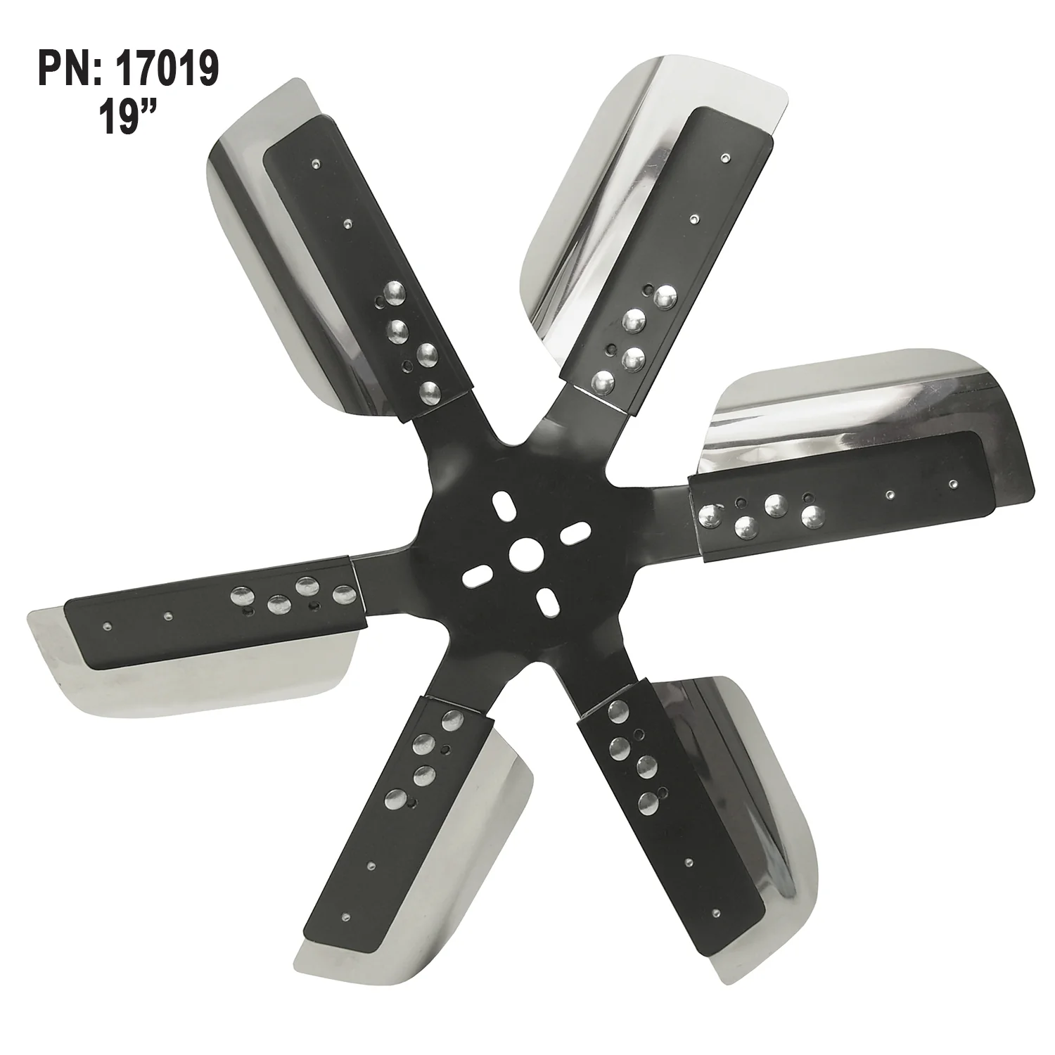 Derale 17019 19" HD Stnless Steel Flex Fan (Black Hub) - Image 2