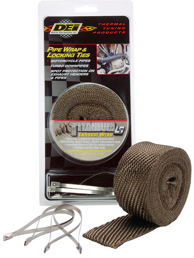 DEI 10123 Exhaust Wrap -Kit - Pipe Wrap & Locking Tie - Ti