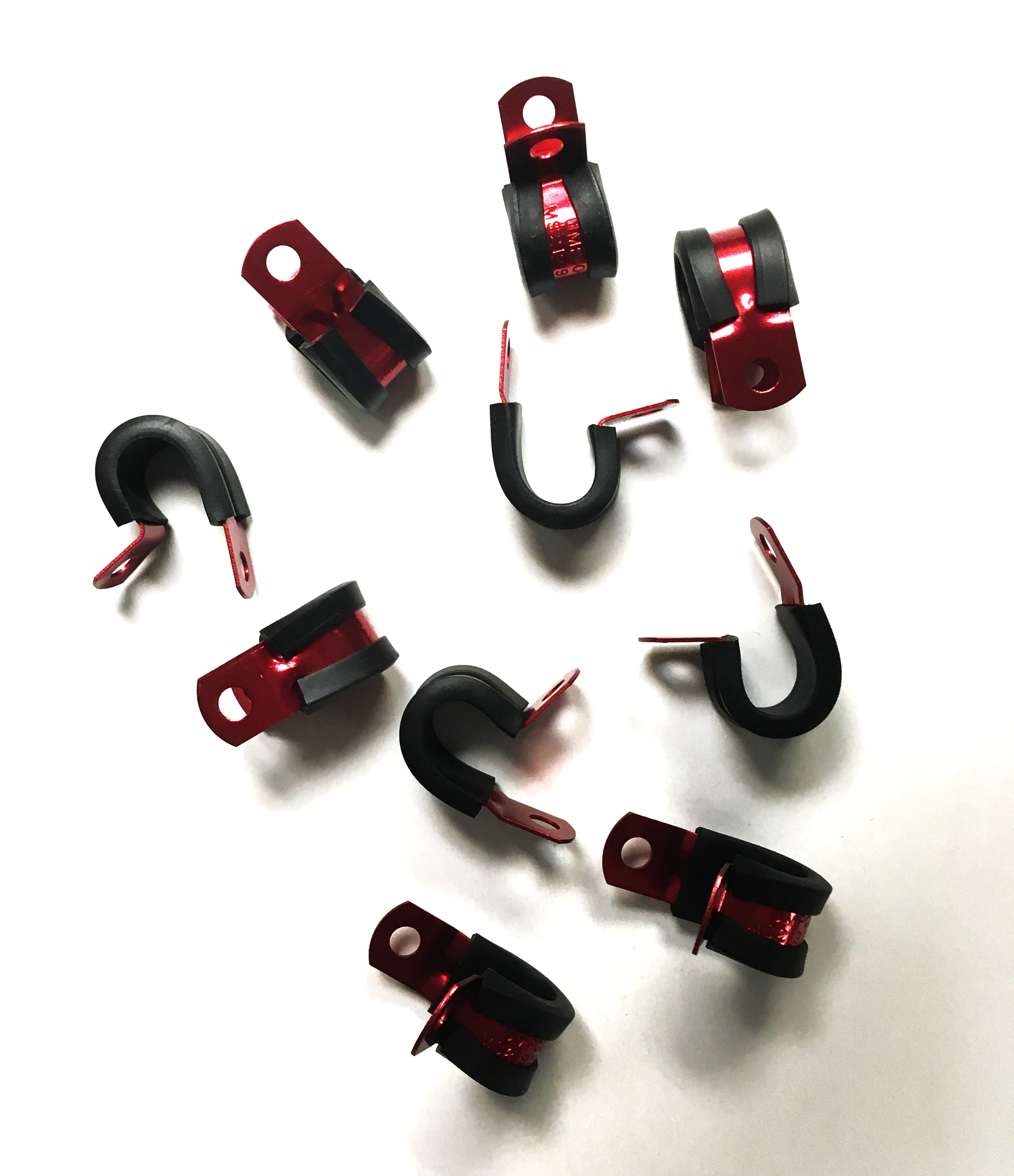 Earl's 171106 .375” Cushioned Hose Clamps Set of 10, Red