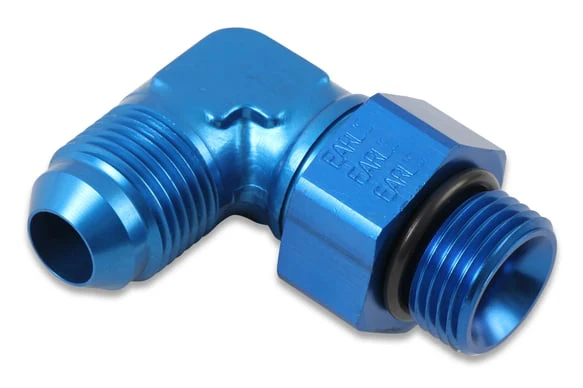 Earl's 949008ERL -8 Swivel-Seal to -8 Male O-Ring Hose End 90 Degree Blue