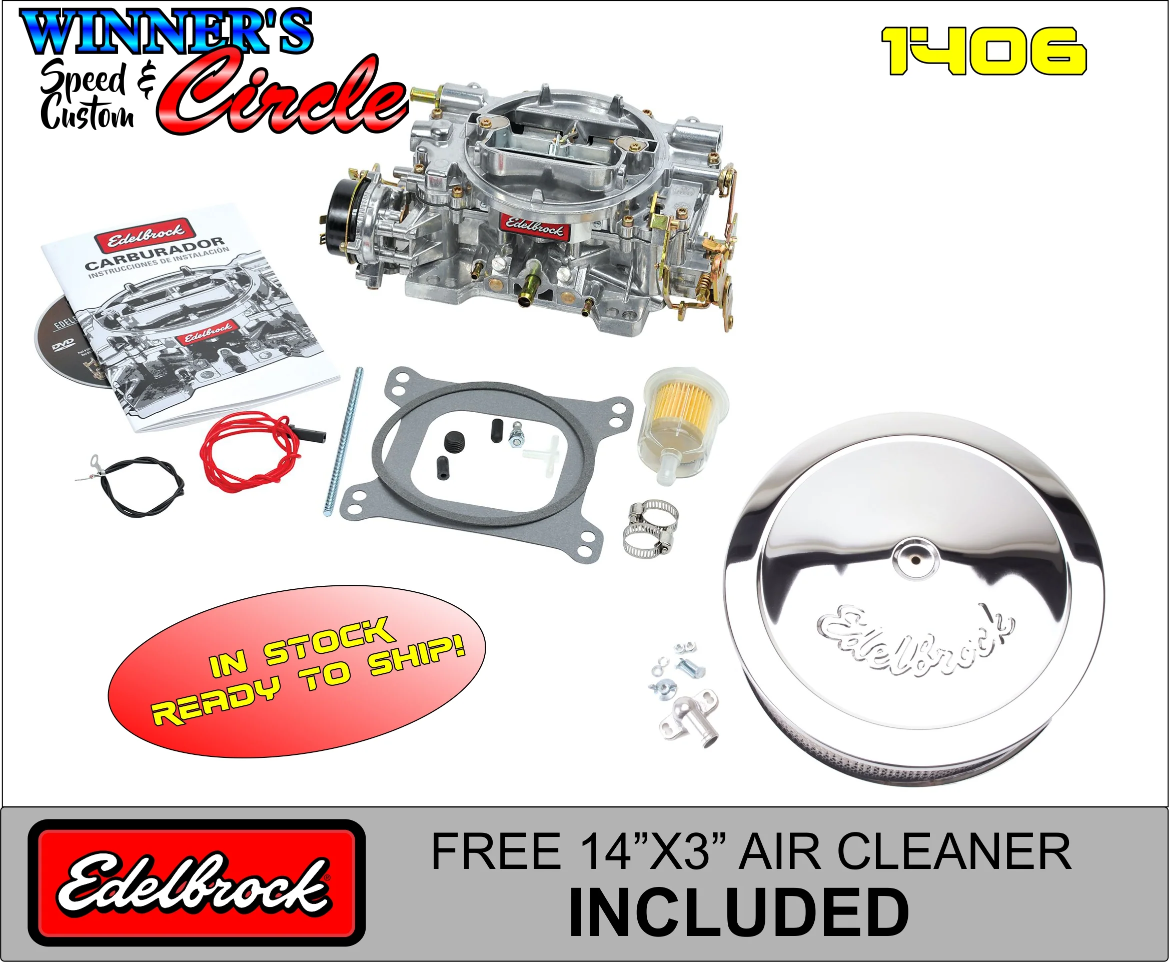 Edelbrock 1406 Performer Carburetor 600 CFM Electric Choke