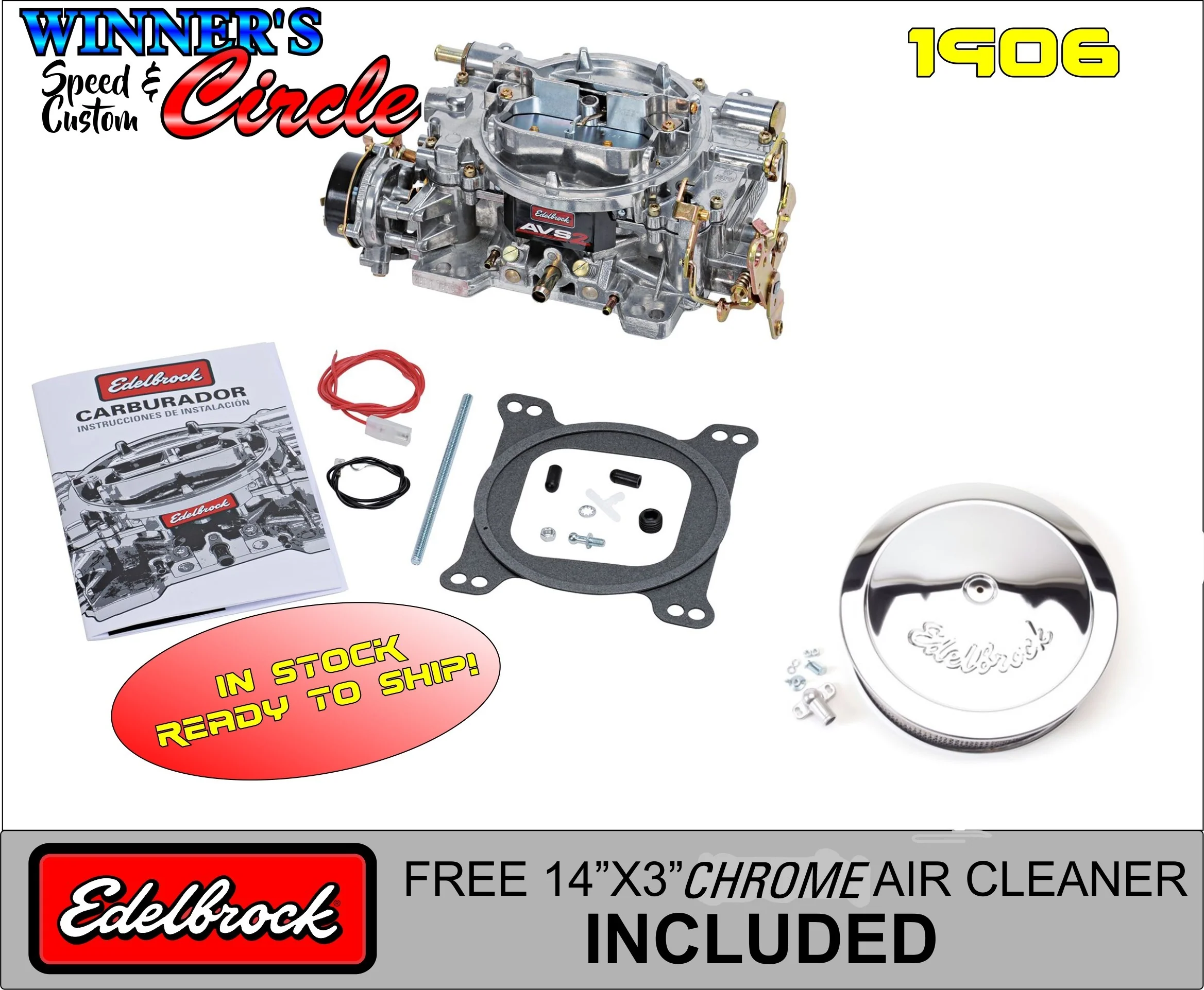 Edelbrock 1906 AVS2 Carburetor 650 CFM Electric Choke