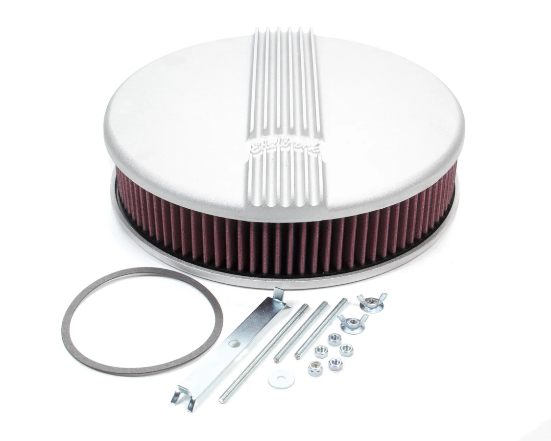 Edelbrock 41179 Air Cleaner Kit Classic Finned 14in Dia. x 3in