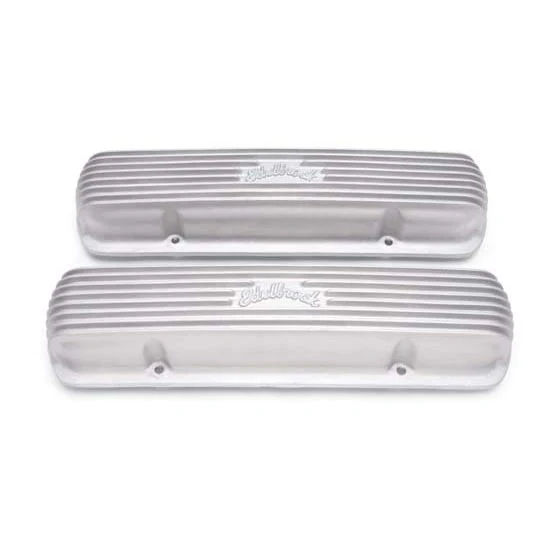 Edelbrock 41309 Valve Cover Kit Classic Finned Pontiac V8 62-79