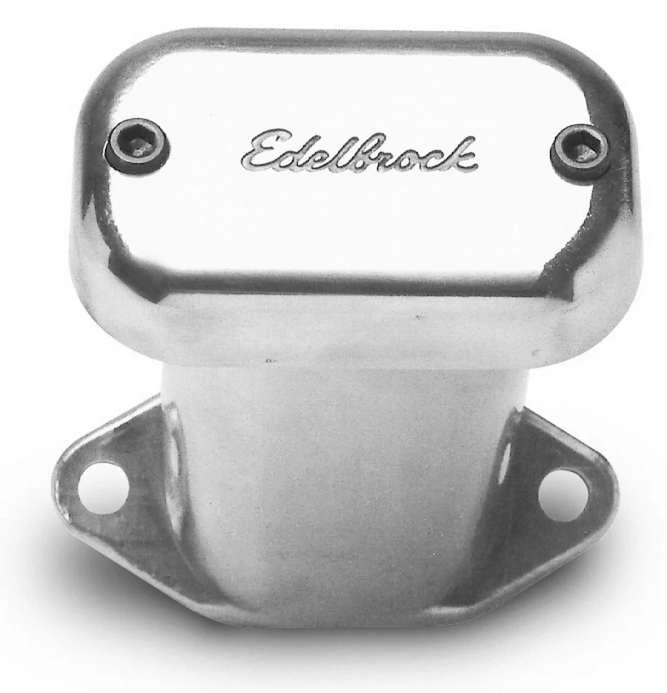 Edelbrock 4203 Valve Cover Breather, Bolt-On, 3.775 in. x 4.750 in., Polished, Aluminum, Each