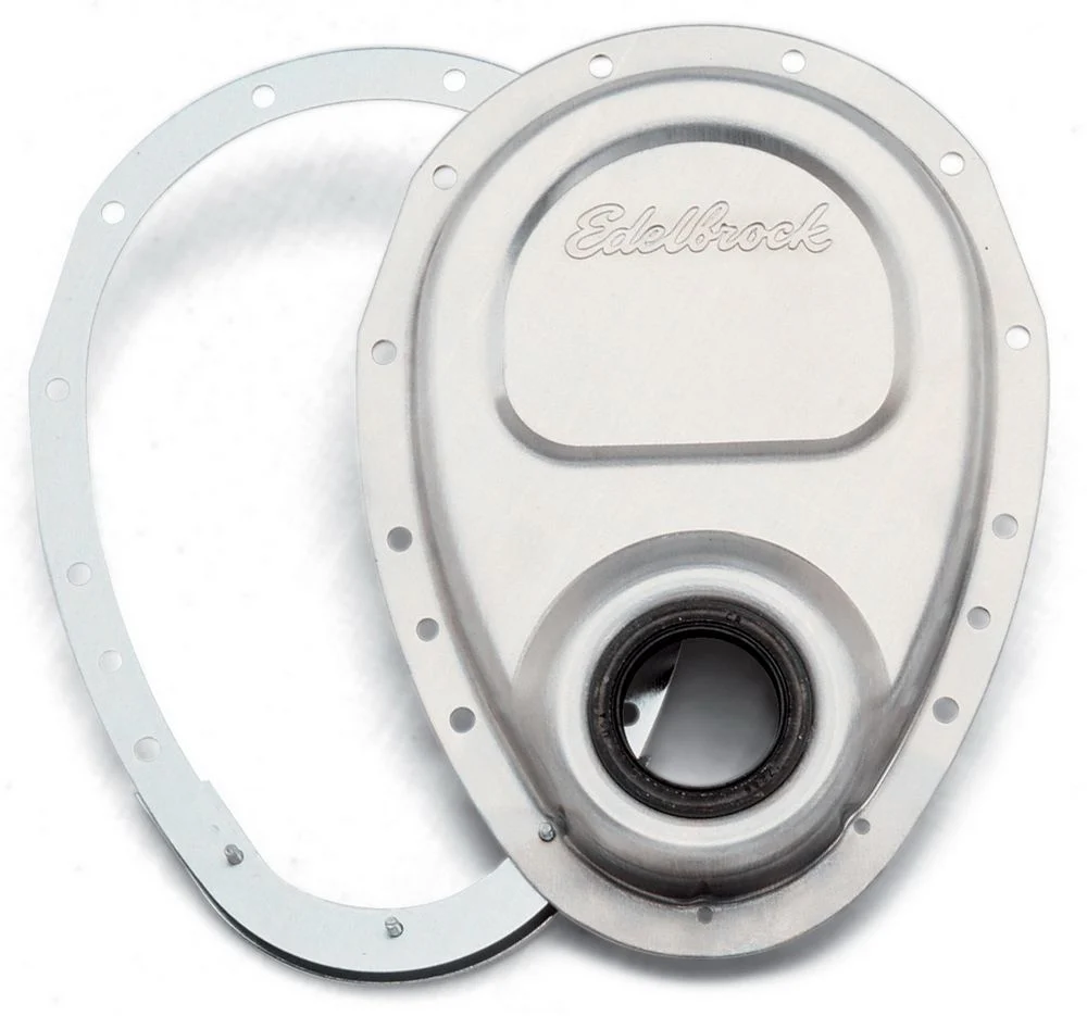 Edelbrock 4242 SBC Aluminum Timing Cover - 2 Piece