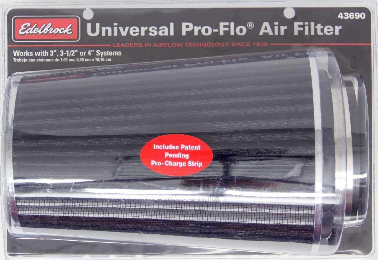 Edelbrock 43690 Pro-Flo Tall Cone Air Filter Black