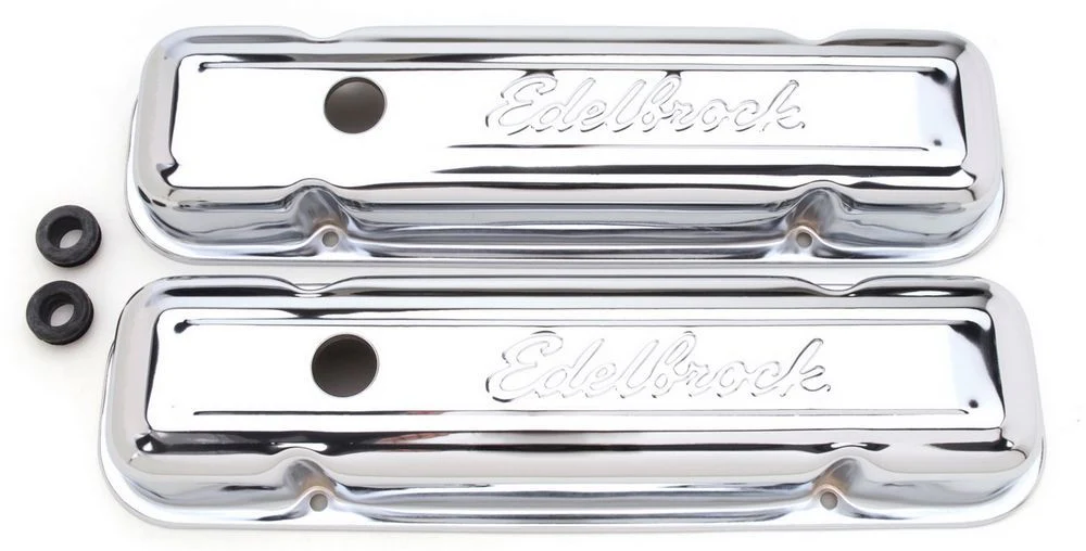 Edelbrock 4456 Signature Series Valve Covers Pontiac Short