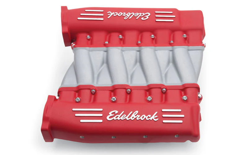 Edelbrock 7141 LS3 Cross Ram Intake Manifold - Red & Grey
