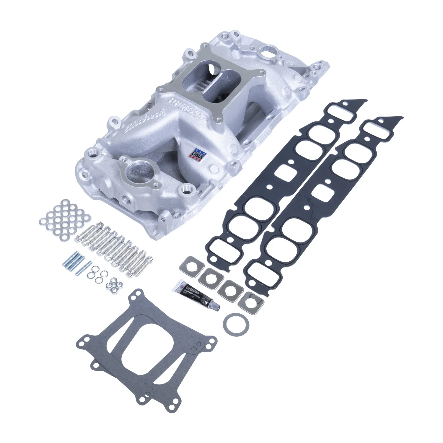Edelbrock 7561-Kit BBC RPM Air-Gap 2-0 Intake Manifold and Install Kit 396-502