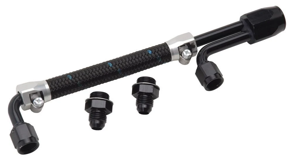 Edelbrock 80913 Dual Quad Fuel Line Kit Clear/Black Finish