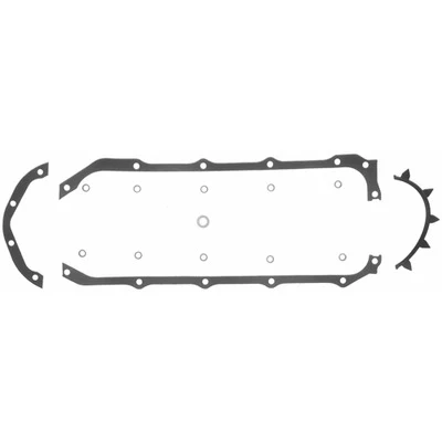 Fel-Pro 1815 Oil Pan Gasket, 0.094 in Thick, Multi-Piece, Rubber Coated Fiber, Pontiac V8, 5 Hole Flange, Kit