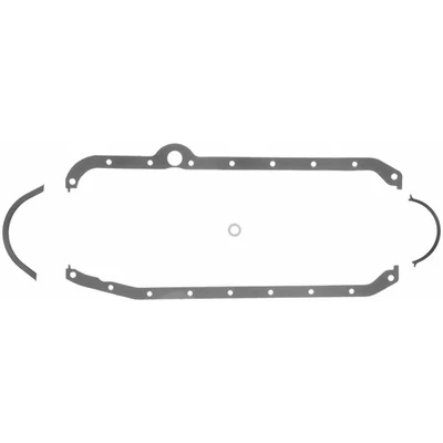 Fel-Pro 1818 Oil Pan Gasket, 0.094 in Thick, Multi-Piece, Rubber Coated Fiber, Passenger Side Dipstick, Small Block Chevy, Kit