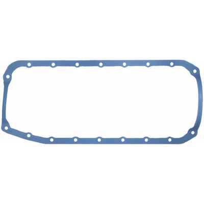 Fel-Pro 1882 Oil Pan Gasket, 0.141 in Thick, Trimmed, 1 Piece, Steel Core Silicone Rubber, Straight Side Rails, Small Block Chevy, Each