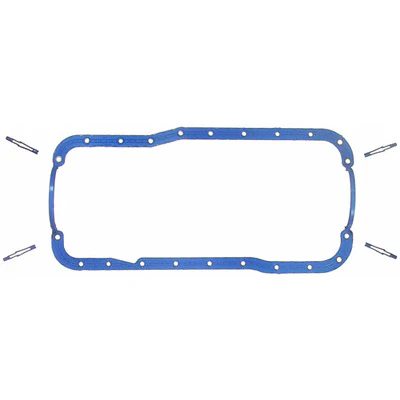 Fel-Pro OS34508R Oil Pan Gasket, 1 Piece, Steel Core Silicone Rubber, Small Block Ford, Kit