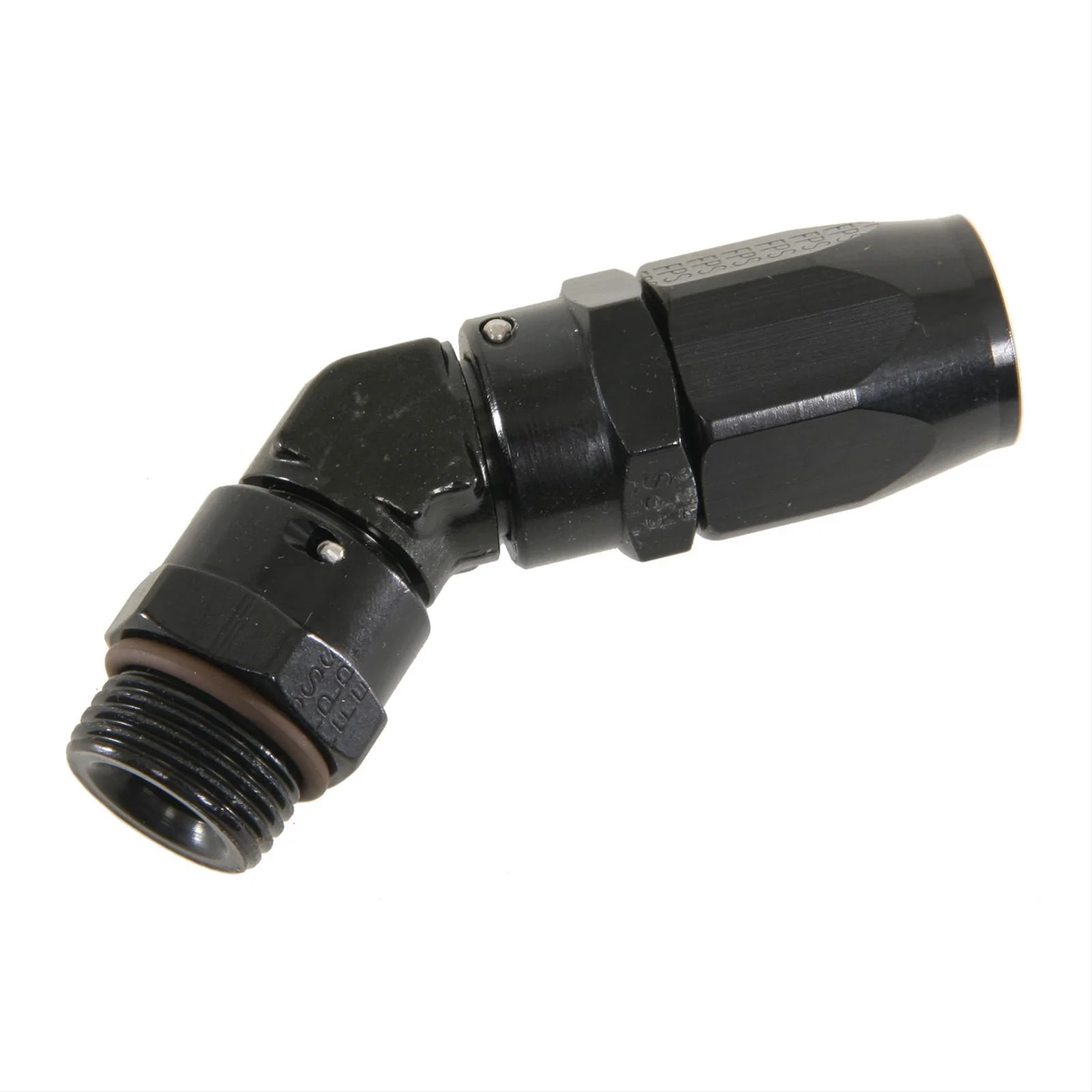 Fragola 184507-BL -8 to -6 Black Direct-Fit Hose End 45-Degree