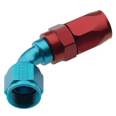 Fragola 224507 -8 to -6 Red/Blue Reducer Pro-Flow Race Hose End 45 Degree