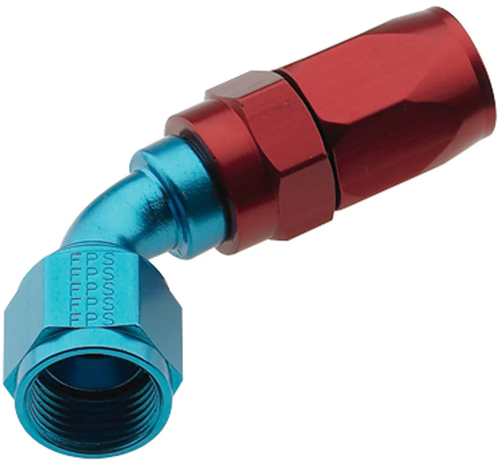 Fragola 226006 -6 Red/Blue Pro-Flow Race Hose End 60-Degree