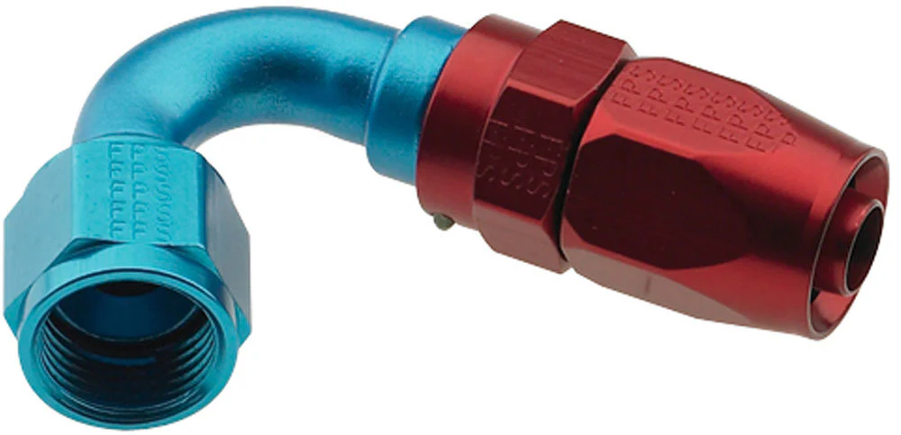 Fragola 231208 -8 Red/Blue Pro-Flow Race Hose End 120-Degree