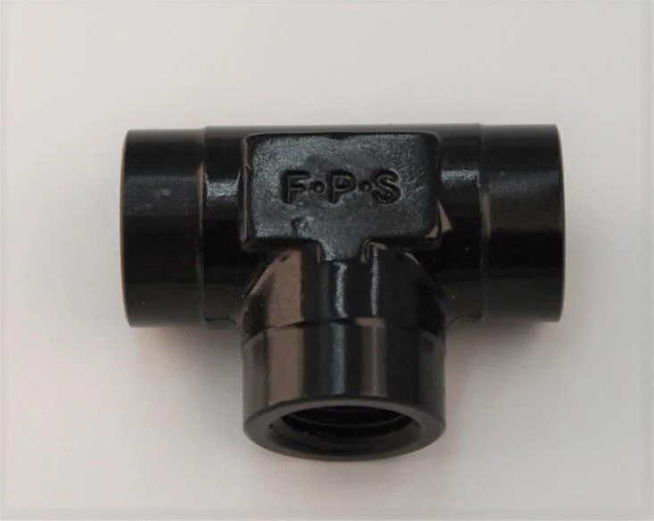 Fragola 491702-BL Black 1/4" NPT Female Tee Fitting