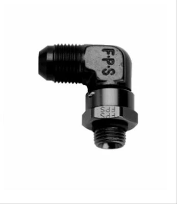 Fragola 499211-BL -10 to -12 Black Radius AN to O-Ring Adapter 90 Degree