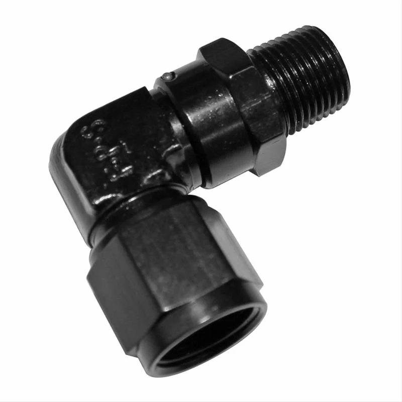 Fragola 499408-BL Black -8 AN Female Swivel to 3/8 NPT Male Fitting 90 Degree