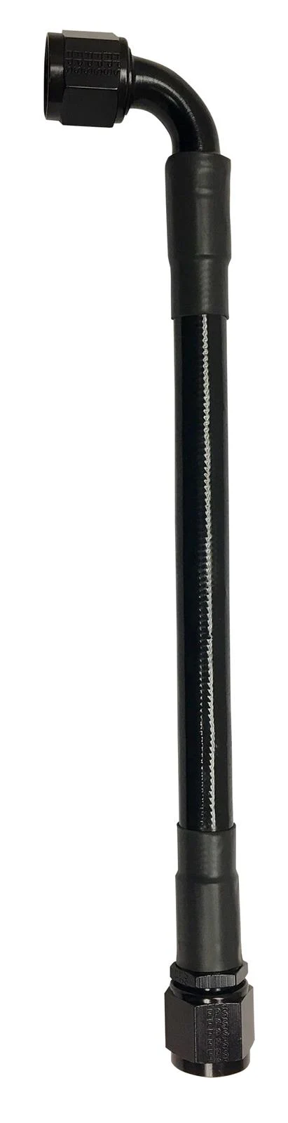 Fragola 6026-1-2-12BL -6 AN EXT Black PTFE Lined Straight/90 Degree Stainless Hose Assembly 12 inch