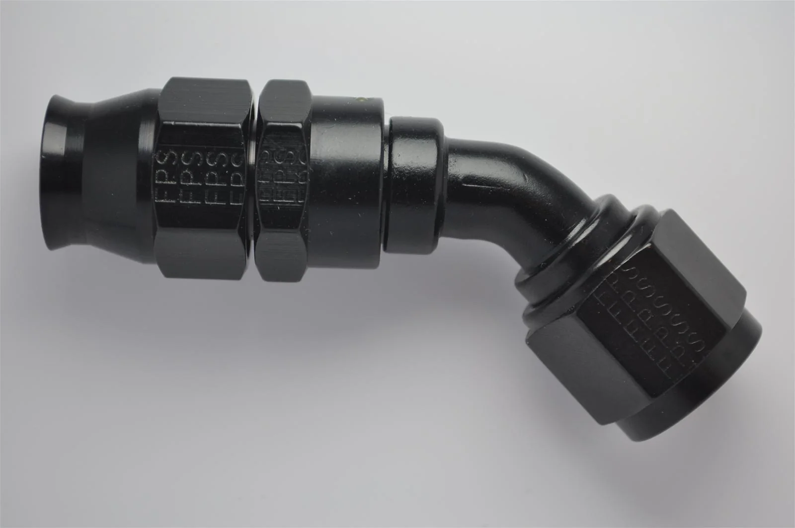 Fragola 680454-BL Fitting, Hose End, Real Street, PTFE Hose, 45 Degree, 4 AN Hose to 4 AN Female, Aluminum, Black Anodized, Each