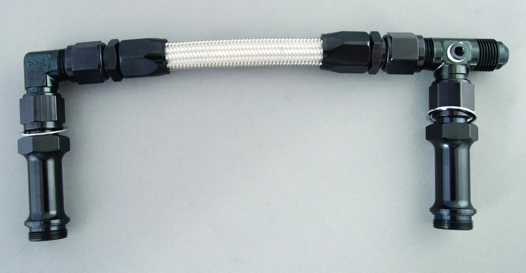 Fragola 920003-BL #8 Fuel Line Kit 7/8-20 Dual Inlet 4150 Black