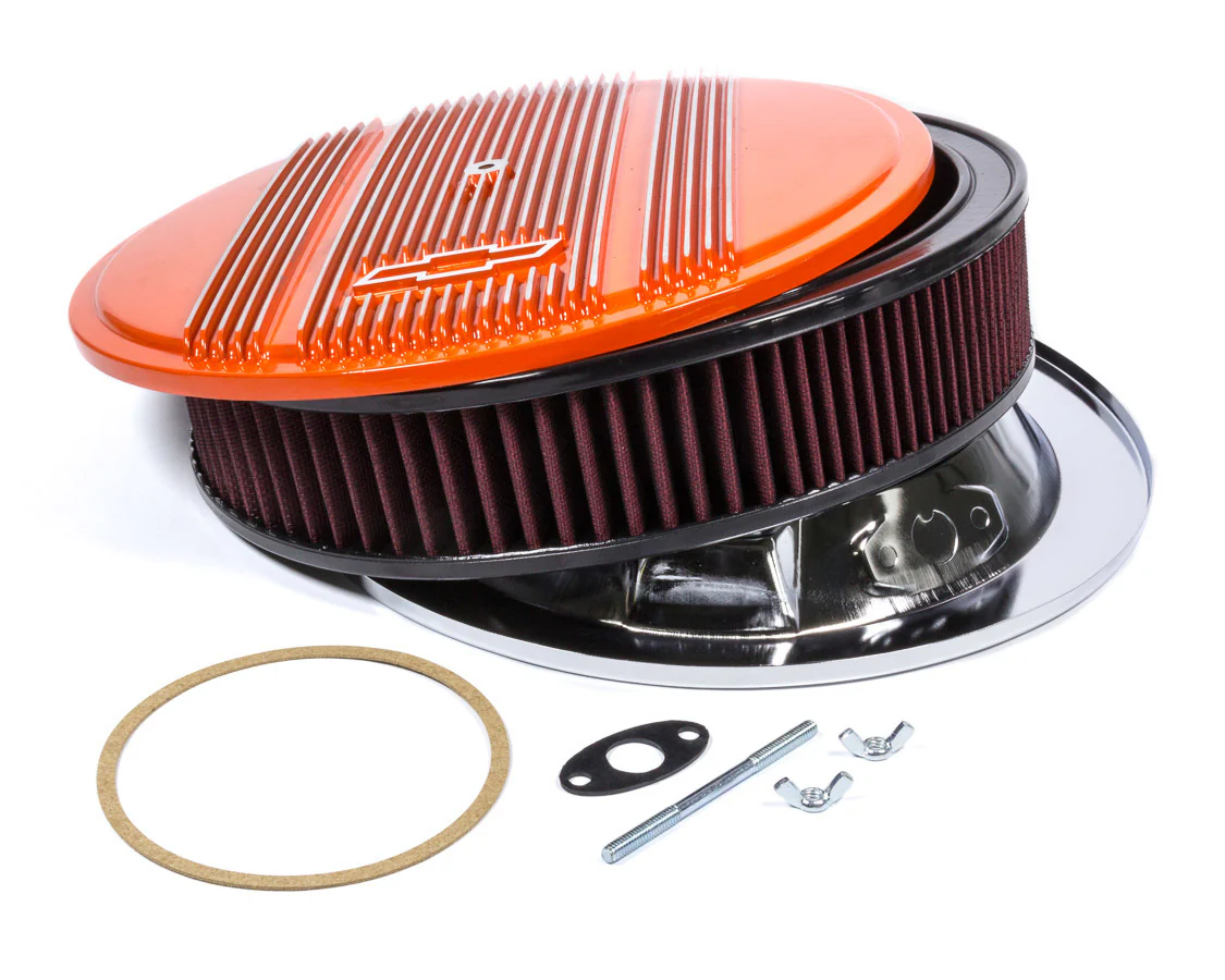 Holley 120-176 14 x 3 Air Cleaner Finned Bowtie Orange