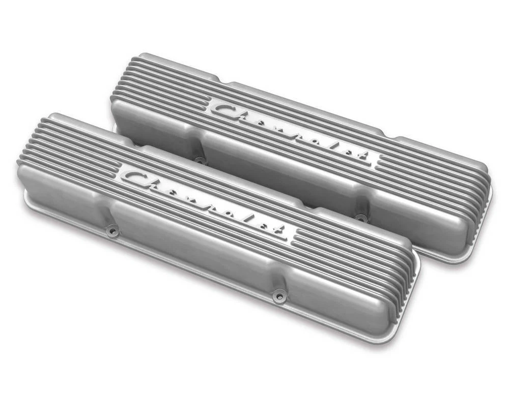 Holley 241-106 SBC Valve Covers Finned Vintage Series Natural