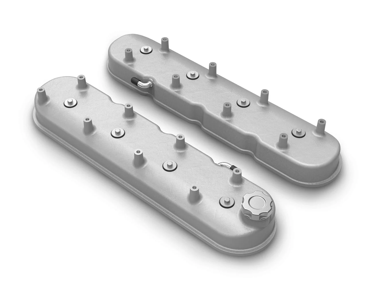Holley 241-110 GM LS Tall Valve Cover Set - Natural Cast