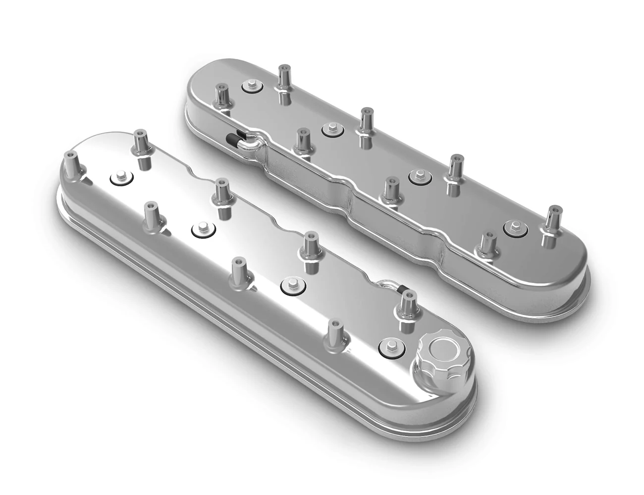 Holley 241-111 GM LS Tall Valve Cover Set - Polished