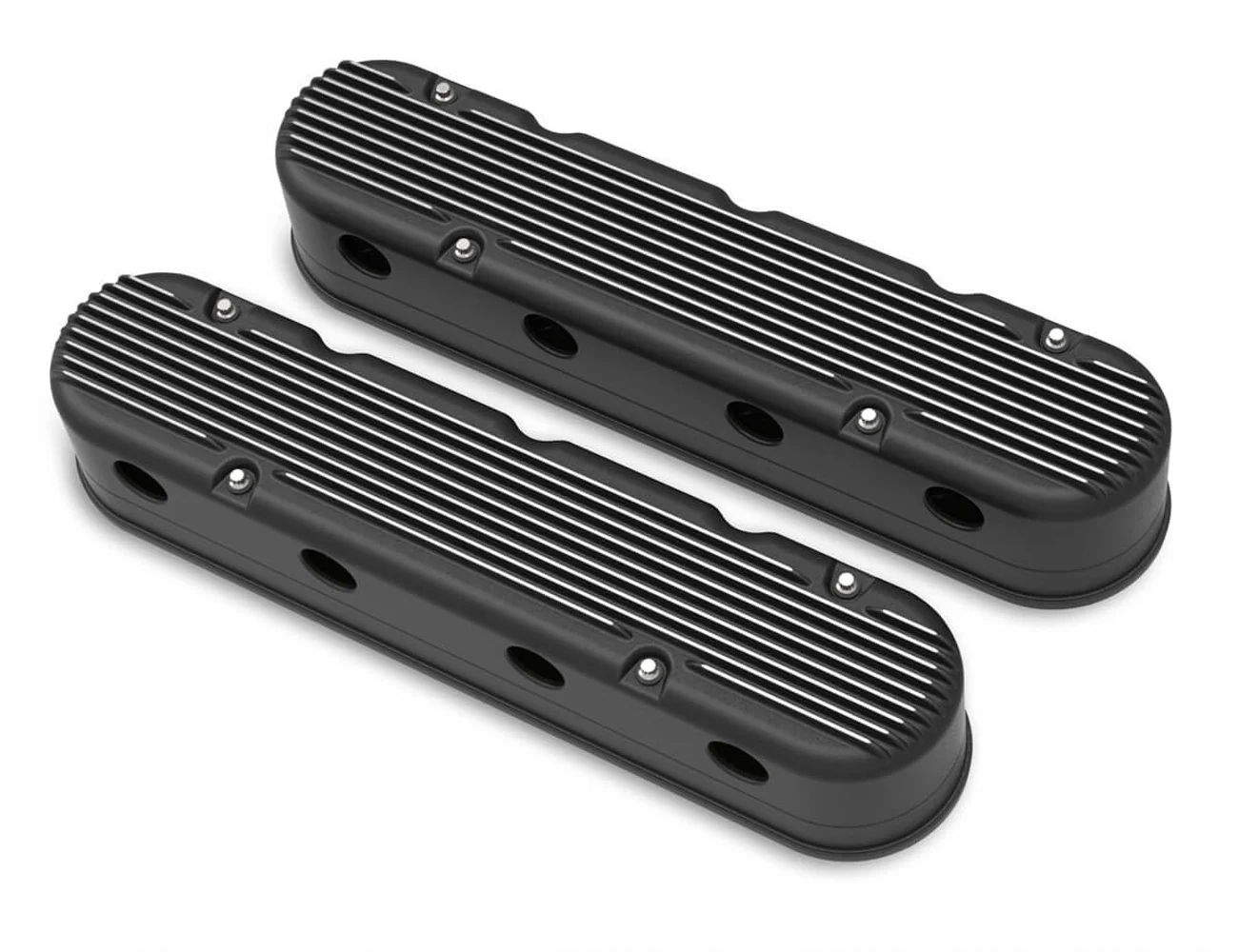 Holley 241-182 Valve Cover Set - GM LS 2-Piece Design - Black