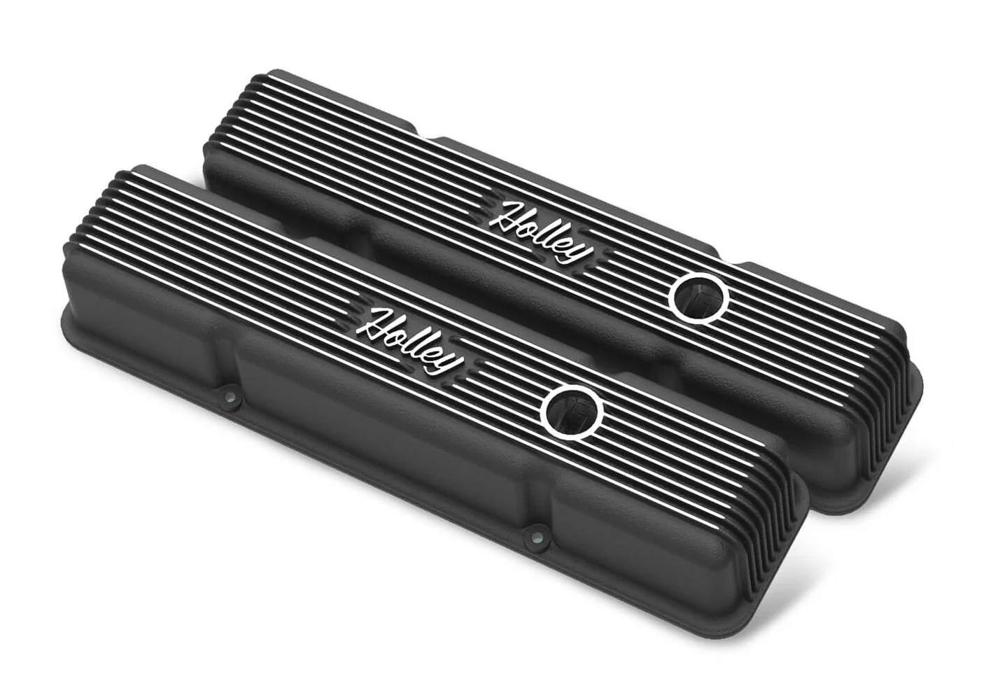 Holley 241-242 SBC Holley Die Cast Alm Valve Cover Set Black