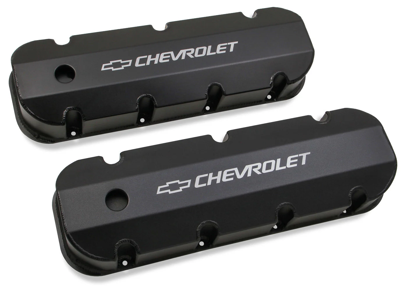 Holley 241-281 BBC Billet Rail Fab. Alm Valve Covers w/.125 Hole