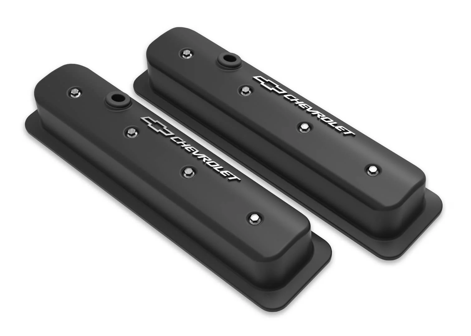 Holley 241-292 SBC Muscle Car Valve Covers w/Holes Black