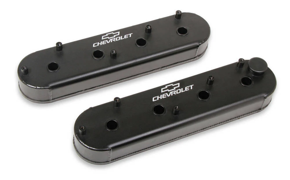 Holley 241-294 LS Billet Rail Fab. Alm Valve Covers  w/Oil Cap