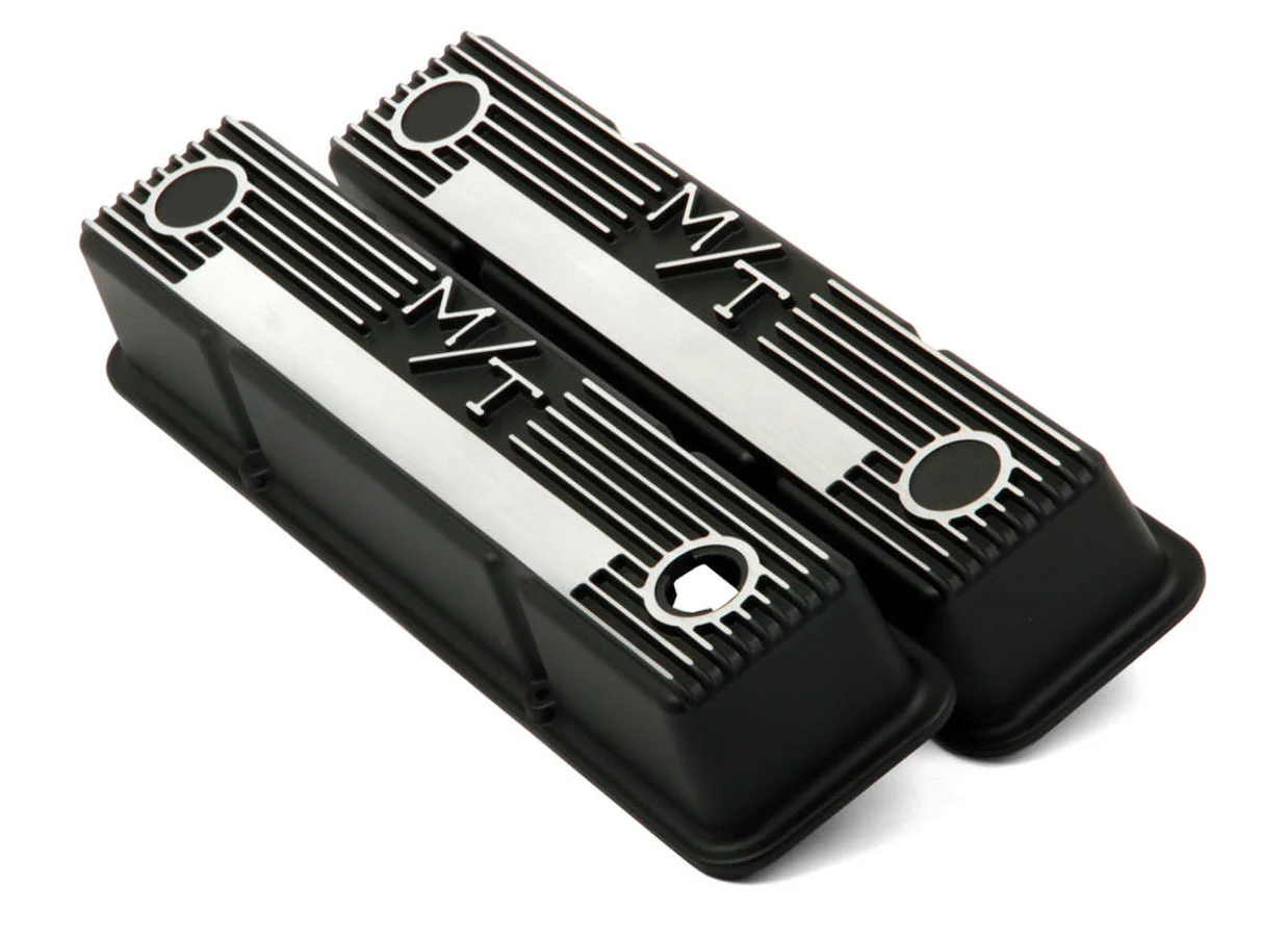 Holley 241-83 SBC M/T Valve Cover Set - Black Krinkle