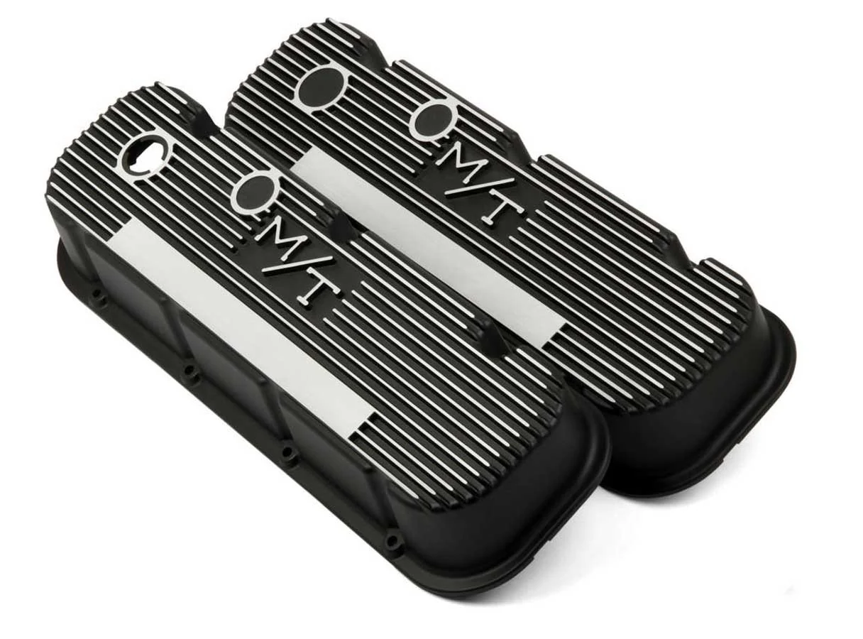 Holley 241-85 BBC M/T Valve Cover Set - Black Krinkle