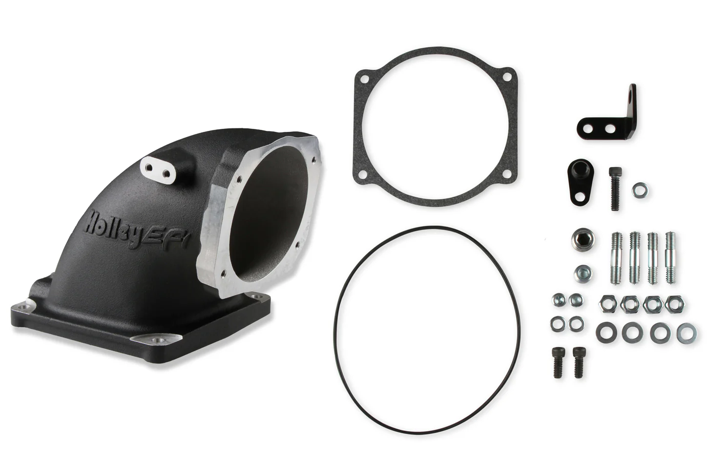 Holley 300-248BK Intake Elbow 4500 GM LS TB Flange - Black