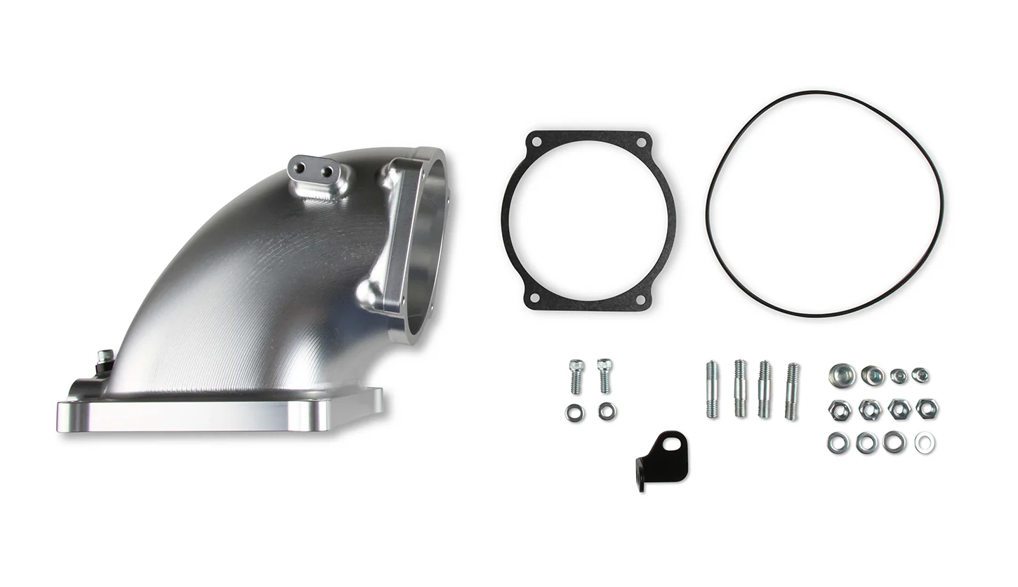 Holley 300-253 Billet Elbow Kit GM LS to 4500 - Silver