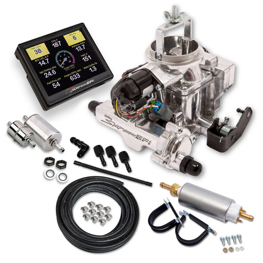 Holley 550-858K Sniper EFI BBD Jeep CJ Master Kit Shiny Finish